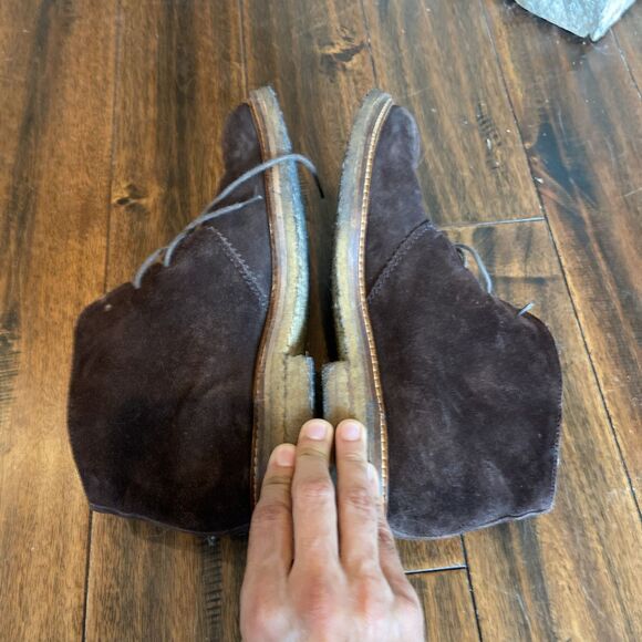 Dark Brown Suede Chukka Boots Men’s 43 Crepe Sole Handmade Italy main image 8